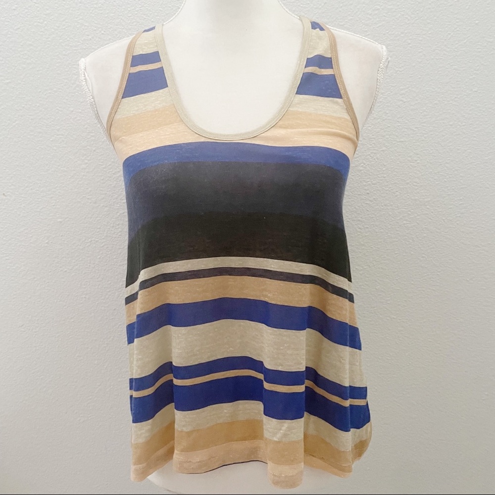 Joie cotton linen striped tank top size xsmall